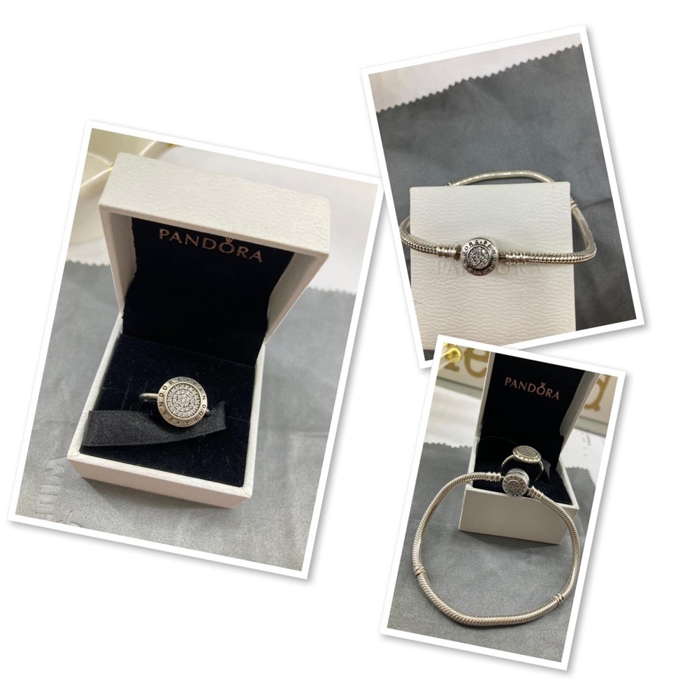 Beautiful Pandora ring size 7 and Pandora bracelet in good condition